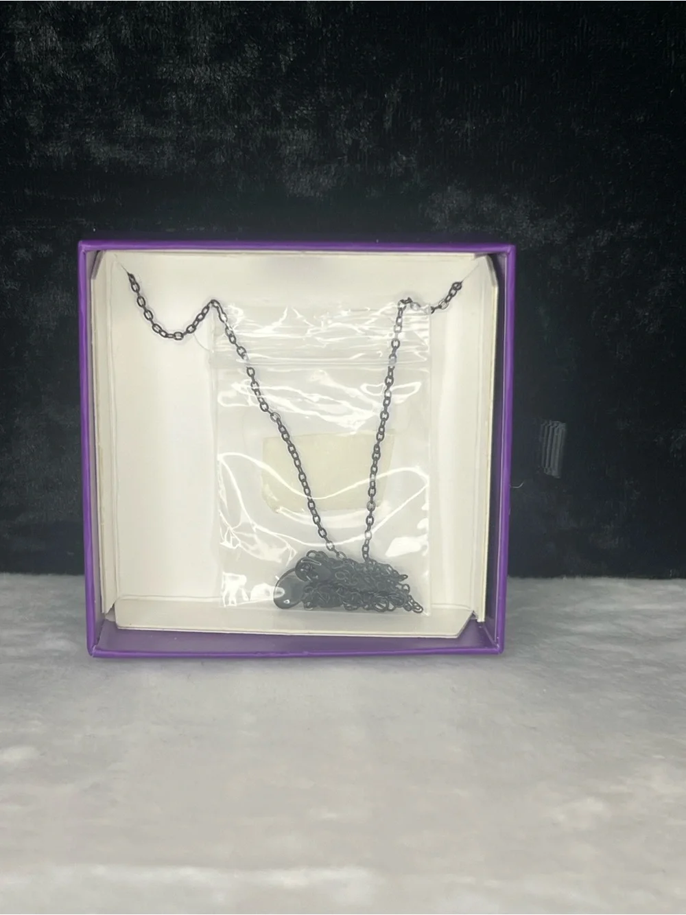 Bomb Party Galaxia Supernova Necklace White Topaz Black Onyx Black Gold Plated - Picture 2 of 3